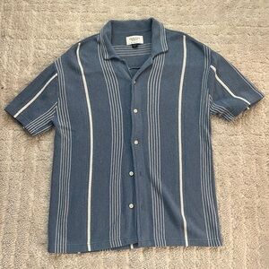 Men’s Striped Button-Up Sweater Polo